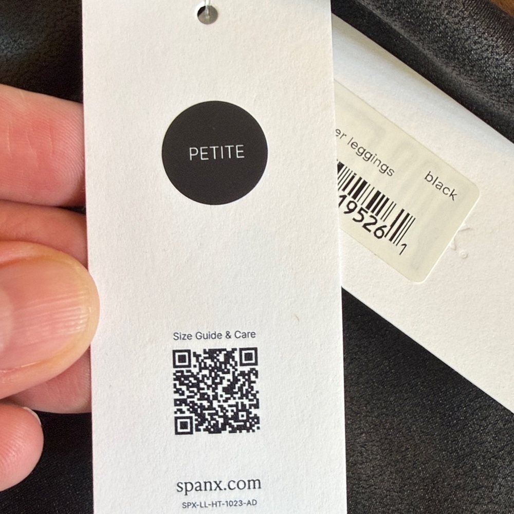 NWT! SPANX Black High-Waist Shiny Leggings, size XL petite - Picture 7 of 9